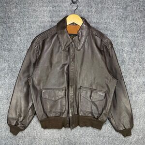 Avirex Type A-2 Flight Jacket Mens 40 Brown Leather Bomber